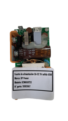 FUENTE DE ALIMENTACION CA CC TRI SALIDA 60W XP POWER MODELO: ECM60UT33, 10003867 (INC IGV)1