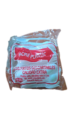 CUCHARA DE PLASTICO 4 BLANCO EUROPEA  PK/100 (INC IGV)
