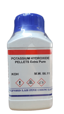 POTASSIUM HYDROXIDE PELLETS 85% EXTRA PURE 1KG-OXFORD (INC IGV)