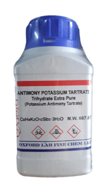 ANTIMONY POTASSIUM TARTRATE TRIHYDRATE 98.5% EXTRA PURE 500G-OXFORD (INC IGV)1