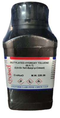 BUTYLATED HYDROXY TOLUENE 99% (B.H.T) 500G-OXFORD (INC IGV)