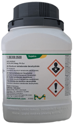 SODIUM TETRABORATE DECAHYDRATE 500G-SUPELCO, 1.06308.0500 (INC IGV)1