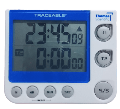 TEMPORIZADOR DE DOBLE CANAL CON ALERTA LED INTERMITENTE-THOMAS SCIENTIFIC TRACEABLE, 1222W24 (INC IGV)