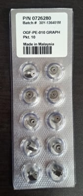 CASQUILLOS DE GRAFITO CON ORIFICIO DE 1,0 MM PARA USAR CON TUERCAS DE 1/8