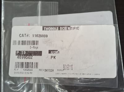 O-RING 1.42 X 1.52 / 10ST -THOMAS SCIENTIFIC, 1162M69 (INC IGV)