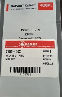 KALREZ O-RING-ACE GLASS, 7855-602 (INC IGV)