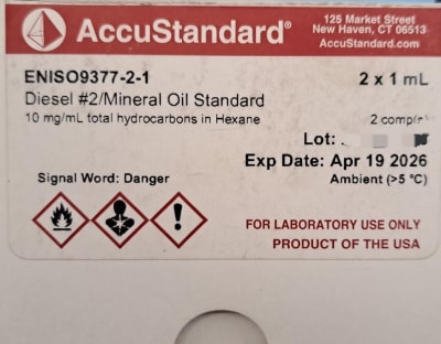 DIESEL #2/MINERAL OIL STANDARD 2 X 1ML (INC IGV)