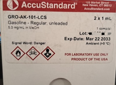 GASOLINE-REGULAR, UNLEADED 2 X 1ML (INC IGV)
