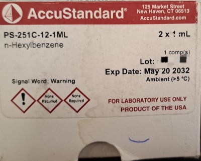 N-HEXYLBENZENE 2 X 1 ML (INC IGV)