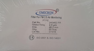 PM 2.5 Filtro para monitoreo de aire  2.0 um  46.2 mm PQ50 (INC IGV)