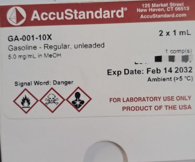 Gasoline - Regular, unleaded 2 x 1 ML-ACCUSTANDARD, GA-001-10X (INC IGV)