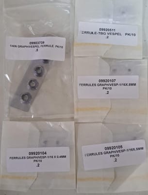 JUEGO DE FERULAS PARA ESPECTROMETRO DE MASAS CLARUS-PERKIN ELMER, N650-0119 ( INC IGV)
