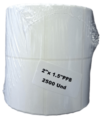 ETIQUETA BLANCA ADHESIVA 75UM 50.8MM X 38.1MM  DOS COLUMNAS 2500 HOJAS-CODEWEL (INC IGV)