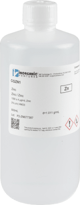 1000ug/mL ZINC 500mL- ISO 17034 (INC IGV)