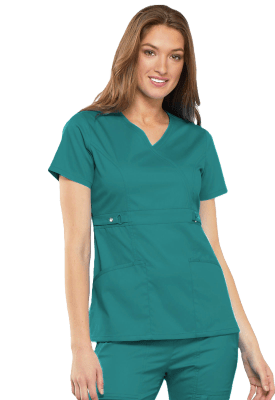 POLERA MEDICA MUJER CONTEMPORARY AZUL TURQUESA
