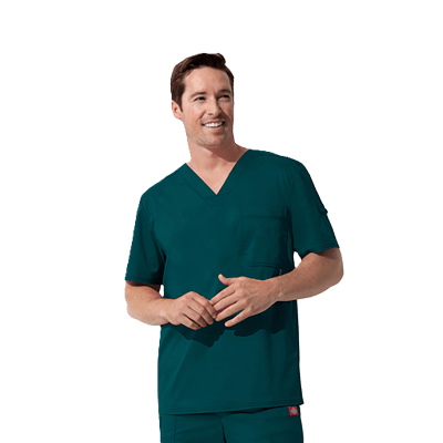 POLERA MEDICA HOMBRE AZUL TURQUESA
