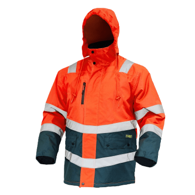 PARKA BICOLOR NARANJO/AZUL WORLD