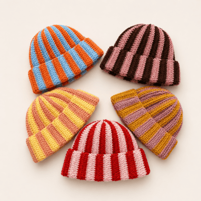 Kit gorrito de rayas1