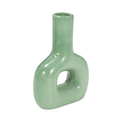 VASE OPEN CUT DARK SAGE