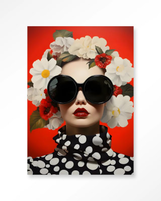 CUADRO RED FLOWER