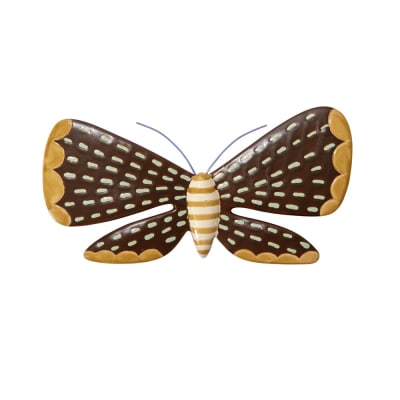 WALL ART SCULPTED MOTH BROWN1