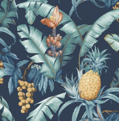 WALLPAPER PINEAPPLE FLORAL1