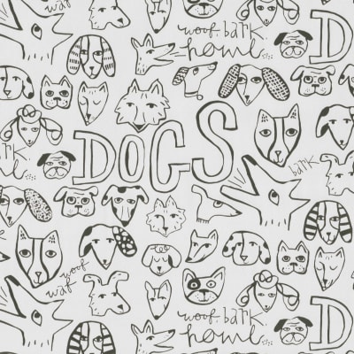 WALLPAPER SMALLTALK DOGS B/W1