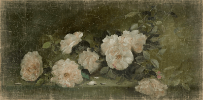 PAPER PANEL JETÉE DE ROSES BLANCHES