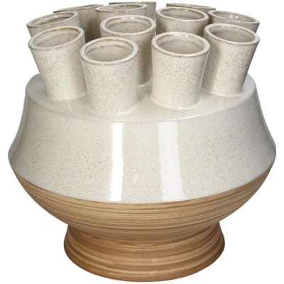 VASE STONEWARE WHITE MEDIUM