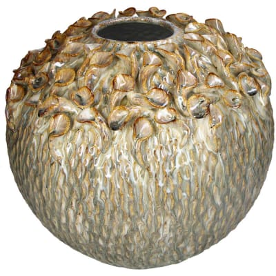 VASE STONEWARE BEIGE TALL1