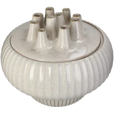 VASE STONEWARE WHITE TUBE