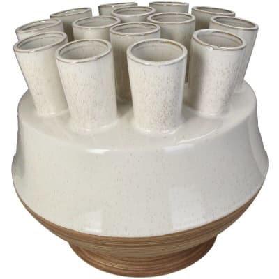 VASE STONEWARE WHITE TALL1