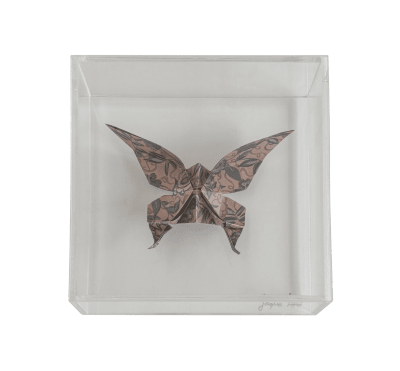 ADORNO MARIPOSA ORIGAMI MARRON