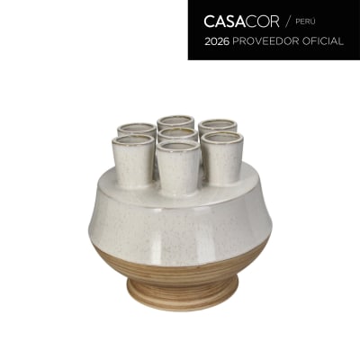 VASE STONEWARE WHITE SMALL