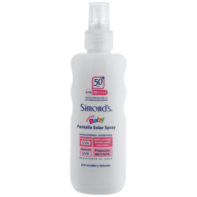  Pantalla Solar SPF 50+ Baby Hipoalergénico Spray 190 ml. Simond's