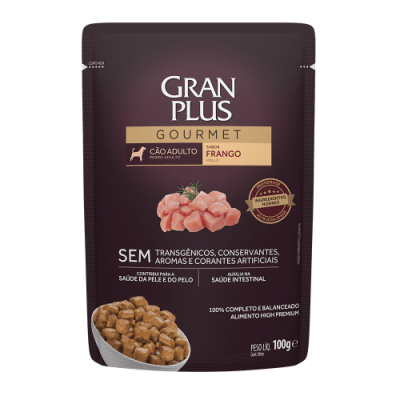 GRAN PLUS POUCH GOURMET PERRO ADULTO SABOR POLLO