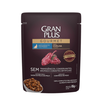 GRAN PLUS POUCH GOURMET GATO ADULTO CASTRADO SABOR CORDERO