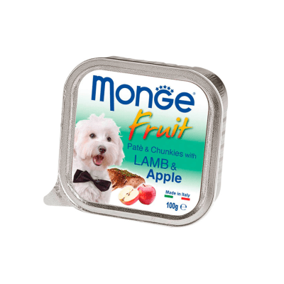 MONGE CANINE FRUIT CORDERO Y MANZANA 100 GR