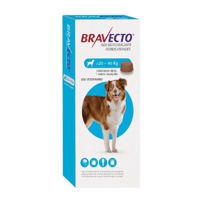 BRAVECTO PERRO 20 A 40KG - 1TAB1