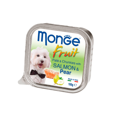 MONGE CANINE FRUIT SALMON Y PERA 100 GR