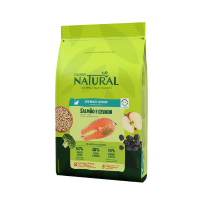 GUABI NATURAL GATO ADULTO CASTRADO SALMÓN Y CEBADA1