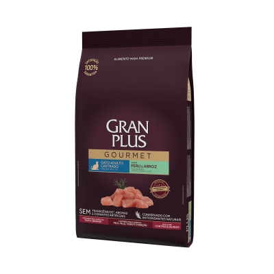 GRAN PLUS GOURMET GATO ADULTO CASTRADO SABOR PAVO Y ARROZ