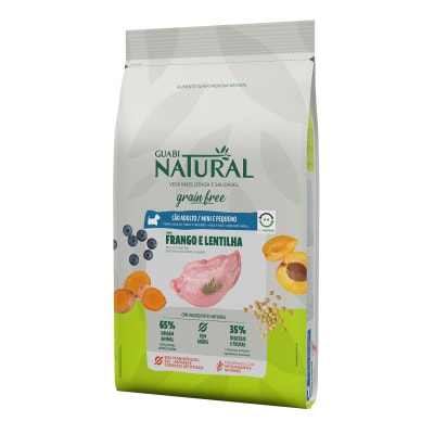 GUABI NATURAL GRAIN FREE PERRO ADULTO MINI Y PEQUEÑO SABOR FRANGO Y LENTEJA1