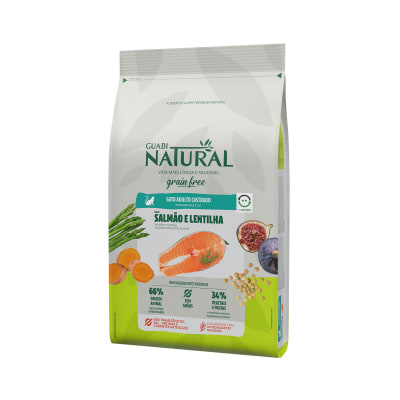 GUABI NATURAL GRAIN FREE GATO ADULTO CASTRADO SABOR SALMÓN Y LENTEJA