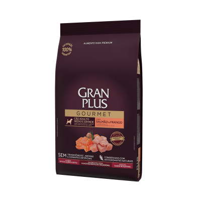 GRAN PLUS GOURMET PERRO MEDIANO Y GRANDE SABOR SALMÓN & FRANGO1