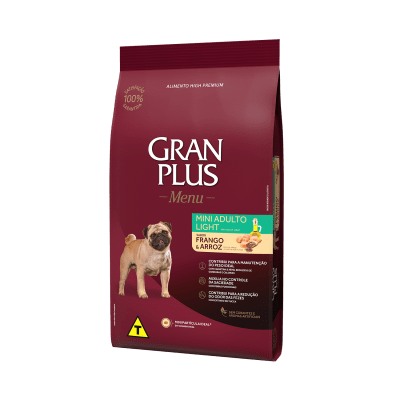 GRAN PLUS PERRO ADULTO MINI LIGHT SABOR FRANGO Y ARROZ