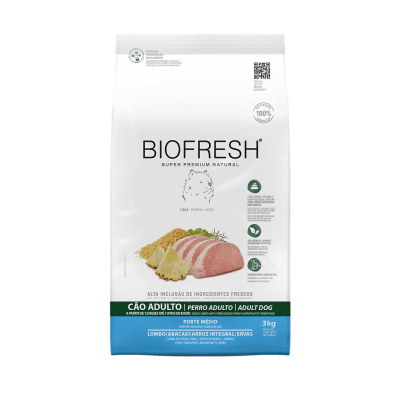 BIOFRESH NATURAL PERRO ADULTO MEDIANO SABOR CERDO, PIÑA, ARROZ INTEGRAL Y HIERBAS