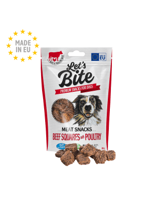 BRIT LETS BITE MEAT SNACKS BEEF SQUARES WITH POULTRY 80 GR1