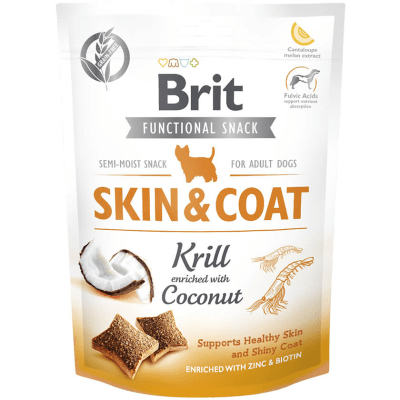 BRIT CARE DOG FUNCTIONAL SNACK SKIN & COAT KRILL 