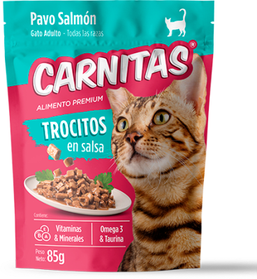 MIMMA CARNITAS GATO TROCITOS PAVO Y SALMON EN SALSA